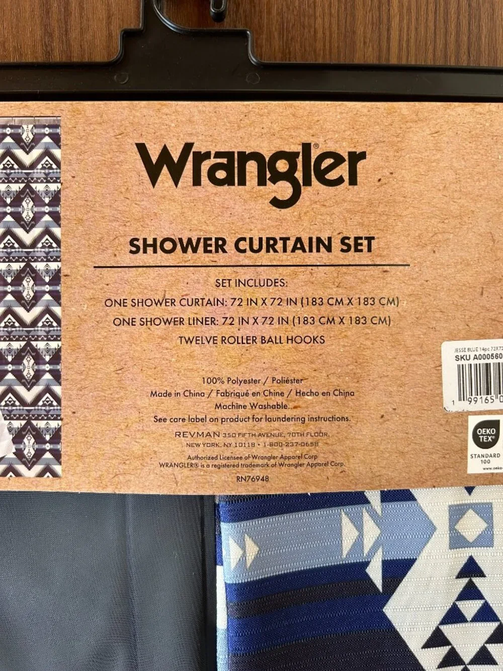 Wrangler Jesse Printed Shower Curtain, 72